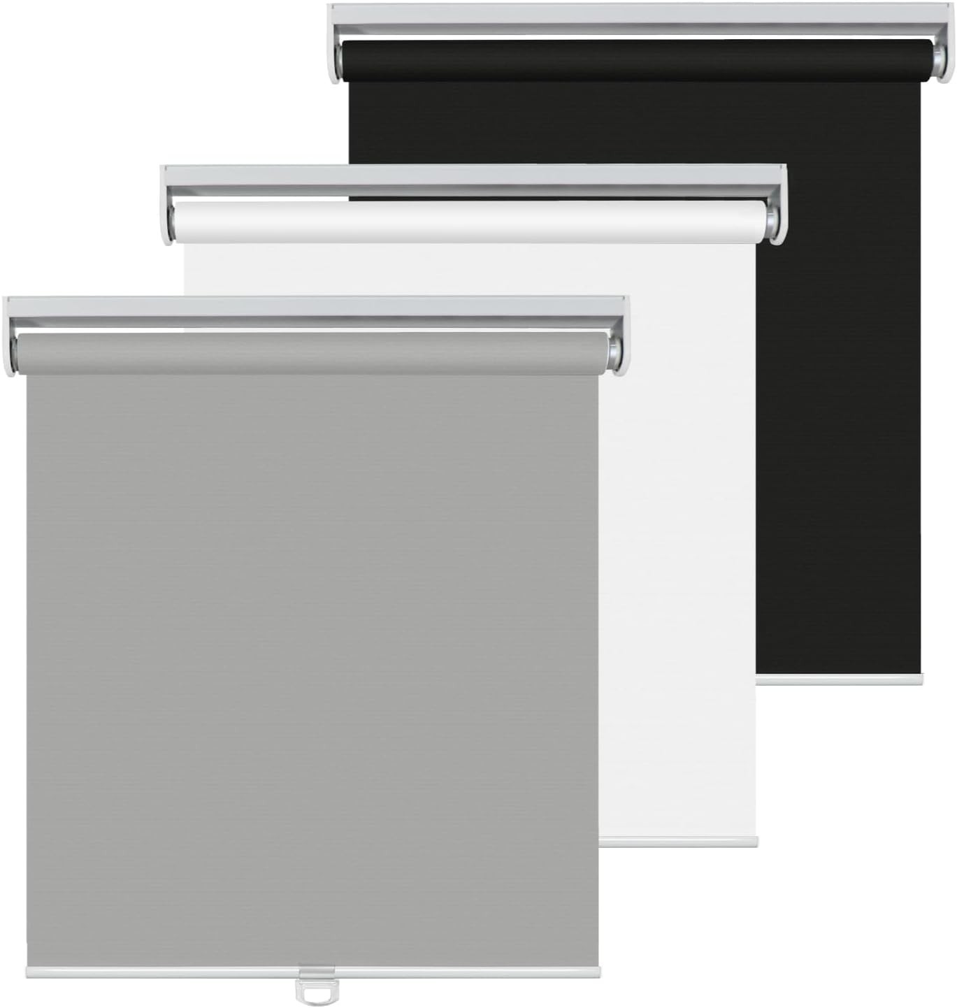 100% Blackout Cordless Roller Shades 33″ W x 72″ H – Stylish Grey for Home Decor