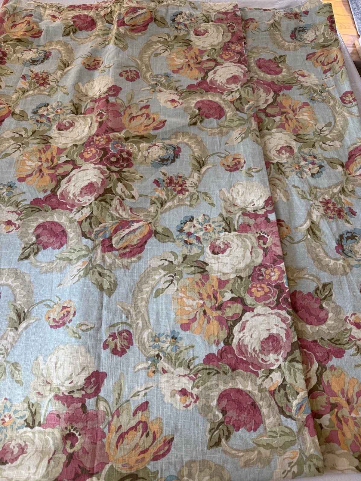 Waverly SET 2 Spring Bling Floral Rose Curtain Panels Country Cottage 48×84 EACH