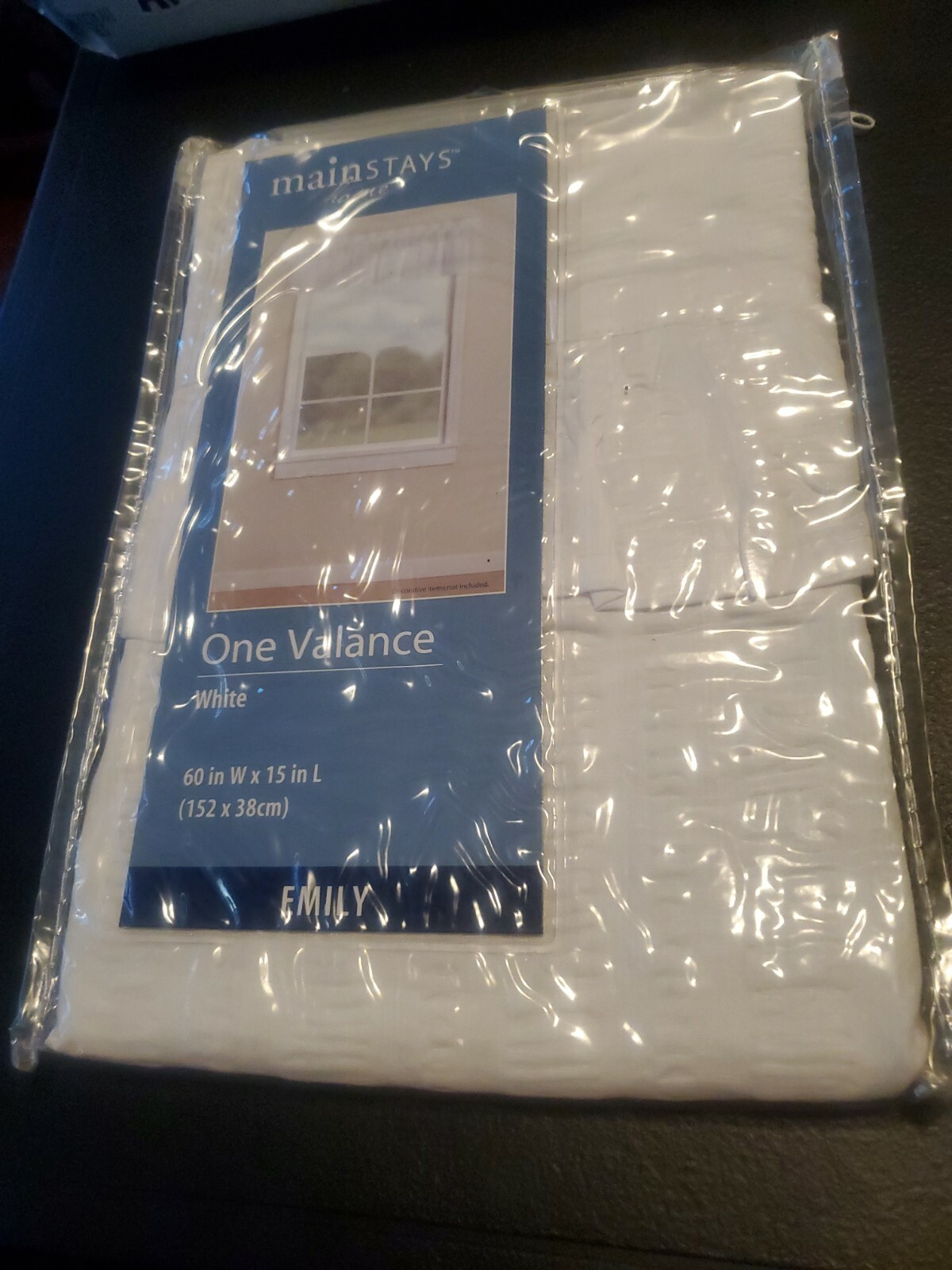 Mainstays Home Emily One Valance [60″ W × 15″ L] White