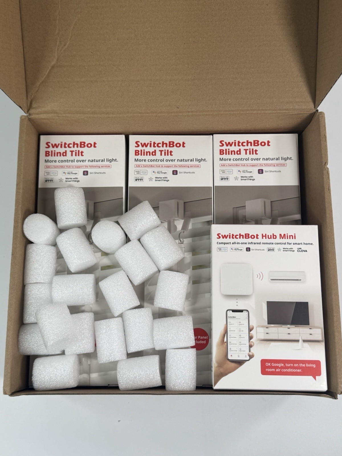 SwitchBot Smart Motorized Blinds Kit – Blind Tilt 3 Pack with Hub Mini W2701600