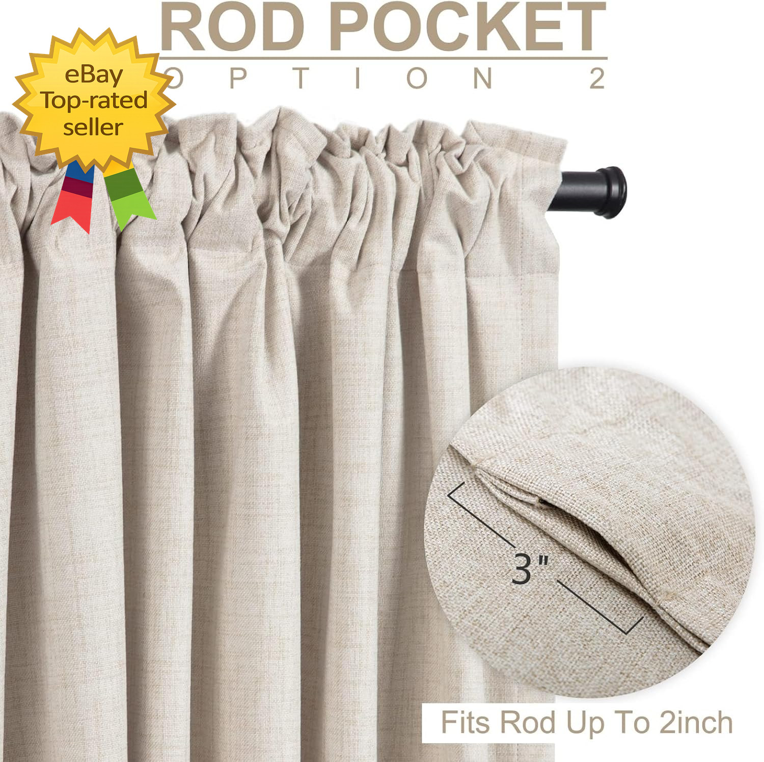 Blackout Curtains for Bedroom 84 Inches Long, Back Tab/Rod Pocket Living