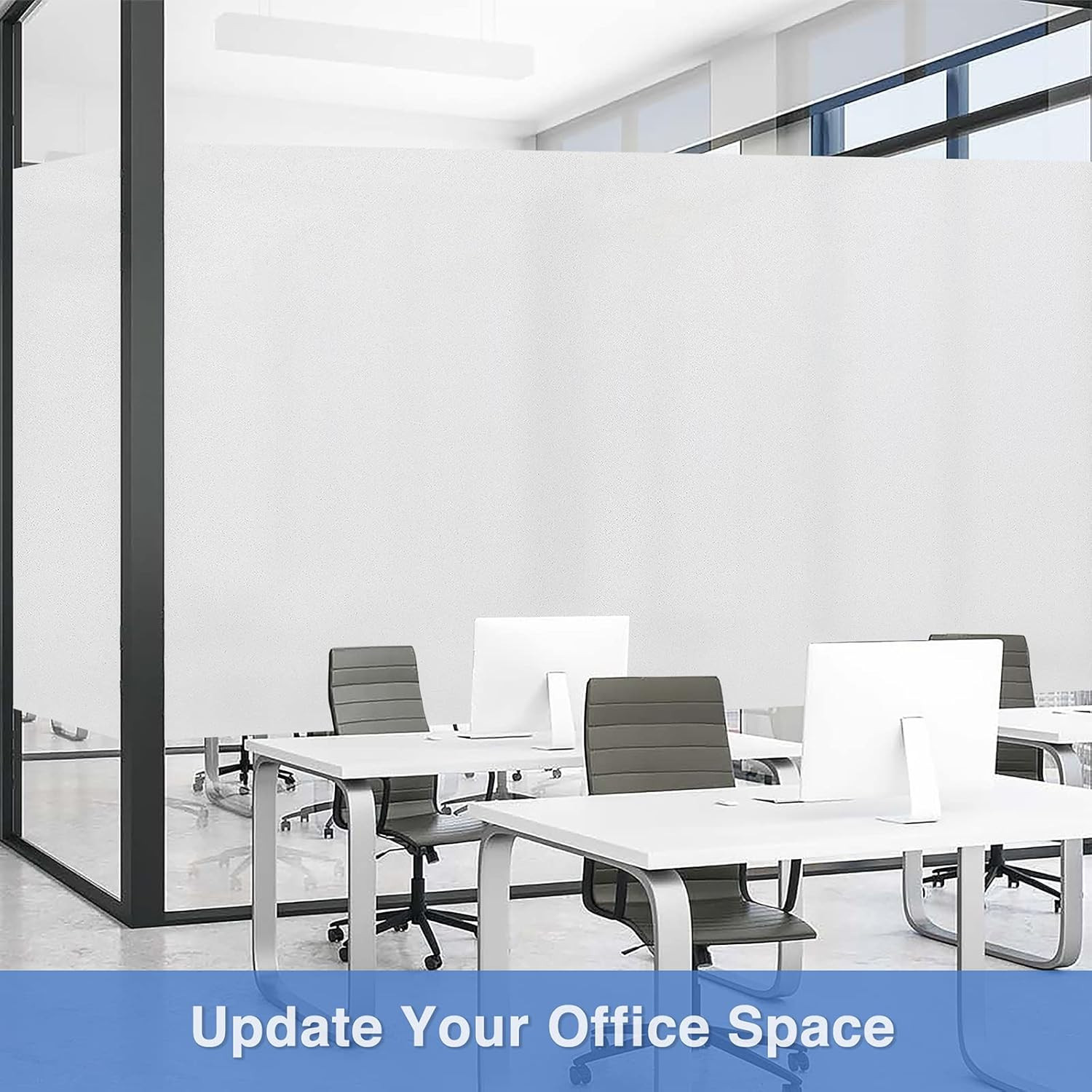 Frosted Glass Window Privacy Film with Installation Tools, Removable