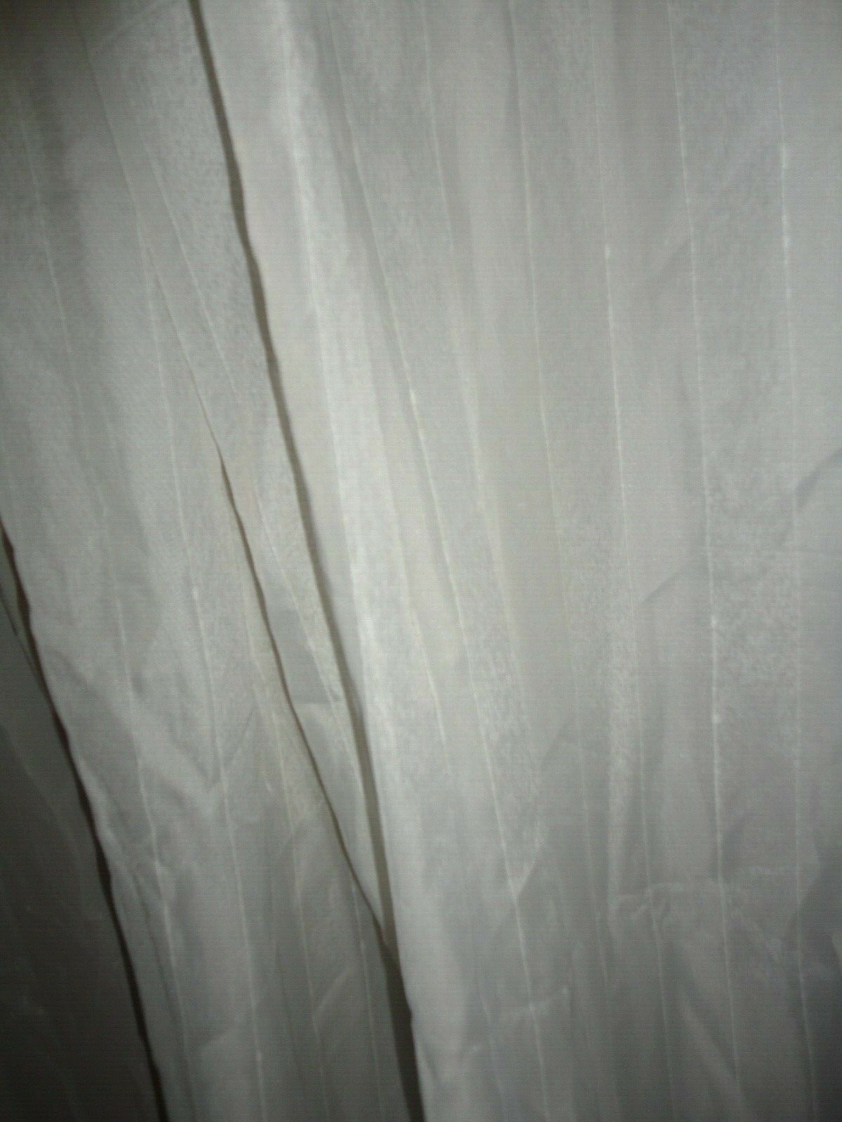 VICTORIAN DOTTED SEMI SHEER STRIPE (PAIR) RUCHED GATHERED PANELS 35 X 80 WHITE