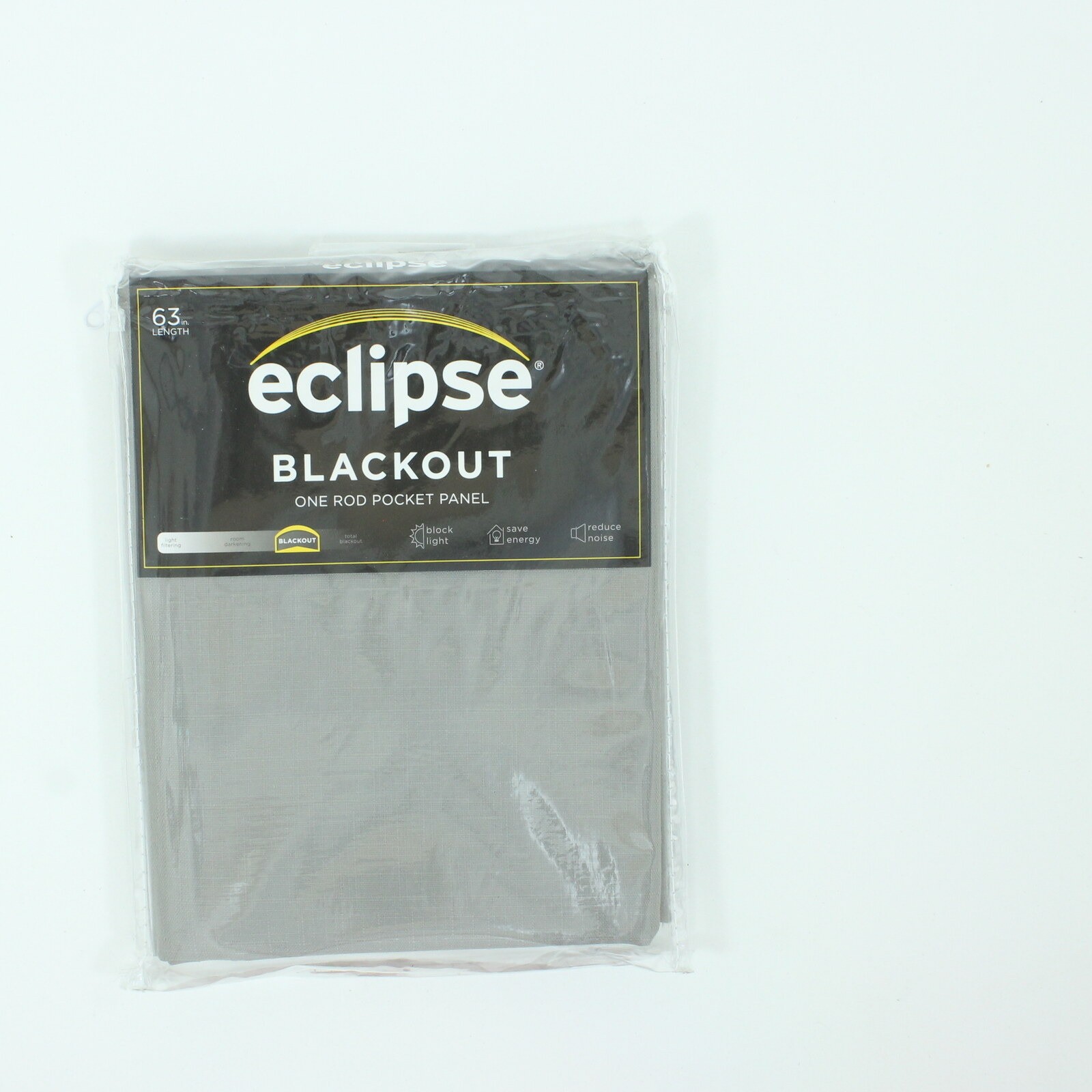 Eclipse Kendall Blackout Curtain Panel Gray 42×63 Rod Pocket