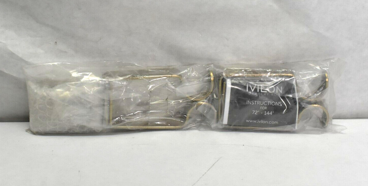 Ivilon IV-8 Drapery Rod Holder Mounts Gold 4 Piece Set For 72″ To 144″ Rod