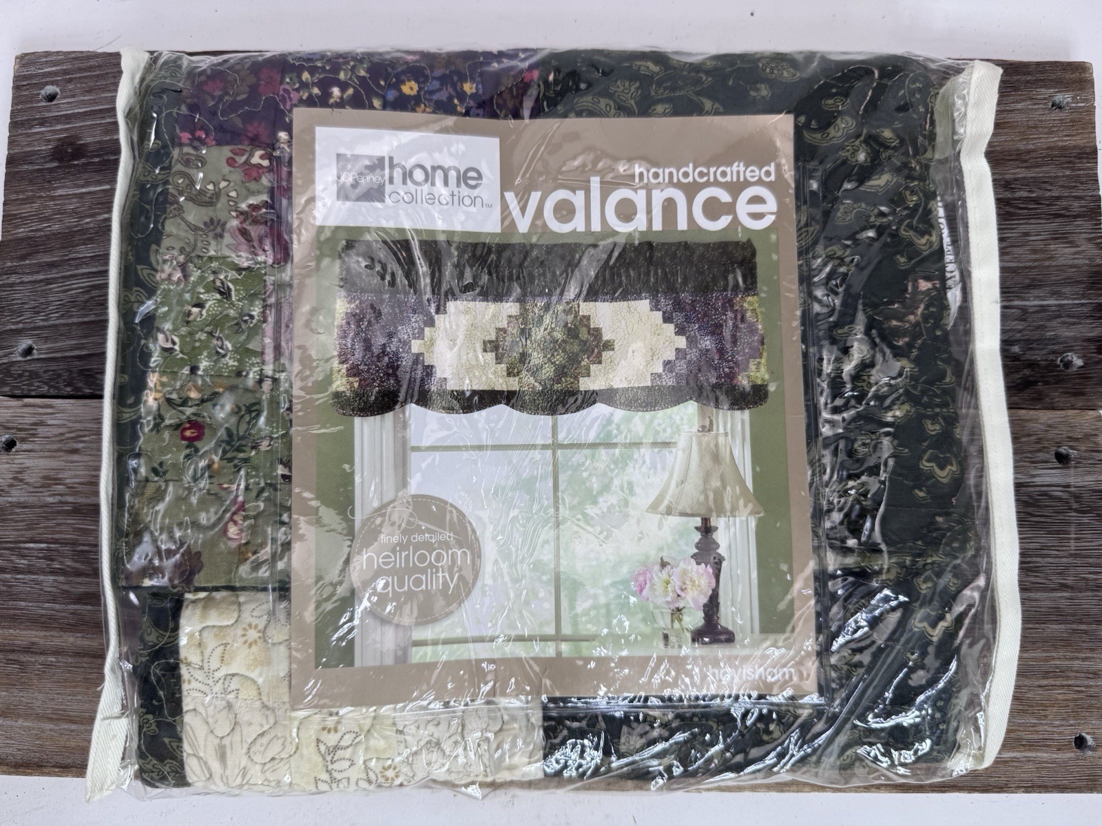 NEW Vintage JC Penney Home Havisham Quilted Valance 52×15 Green Purple