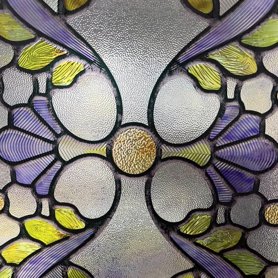 3D Stained Glass Window Film, Decorative Window Privacy Film for Bathroom,Fro…