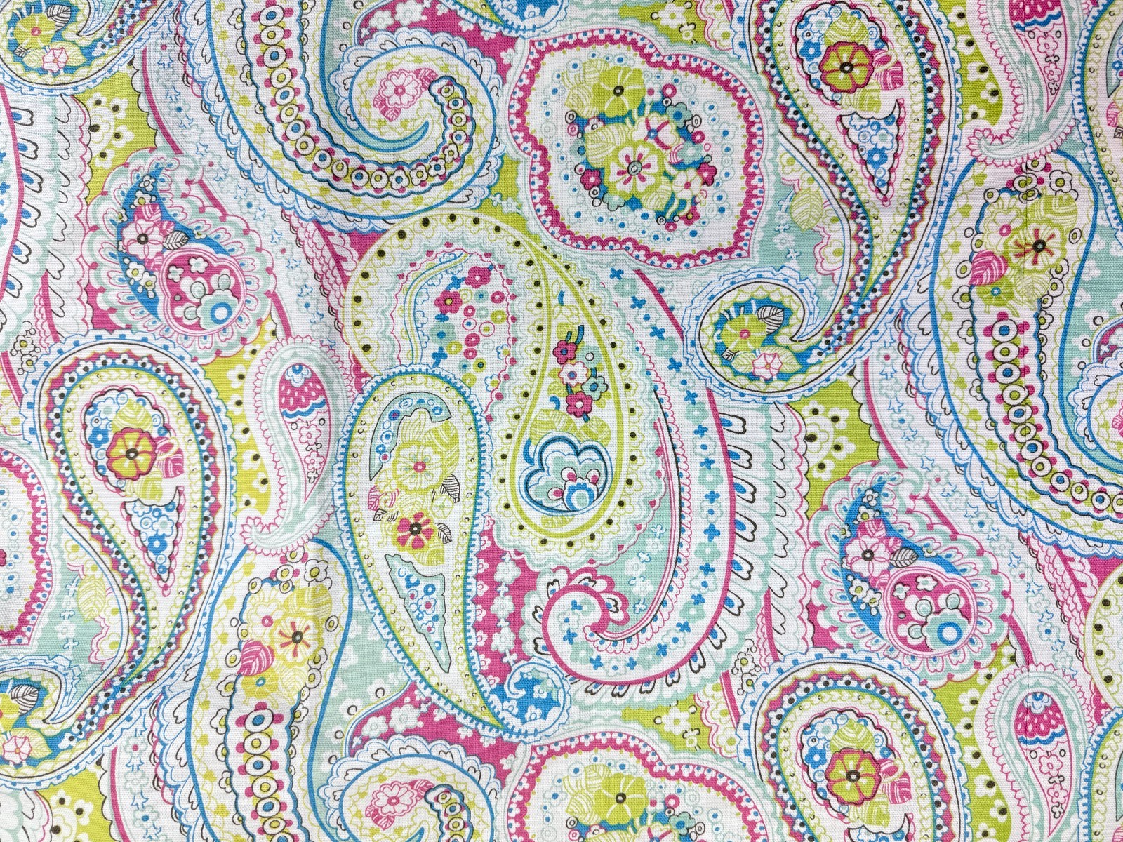Custom Drapery Curtain Lined Panels Pink Blue Green Paisley Print 2 at 77″x102″