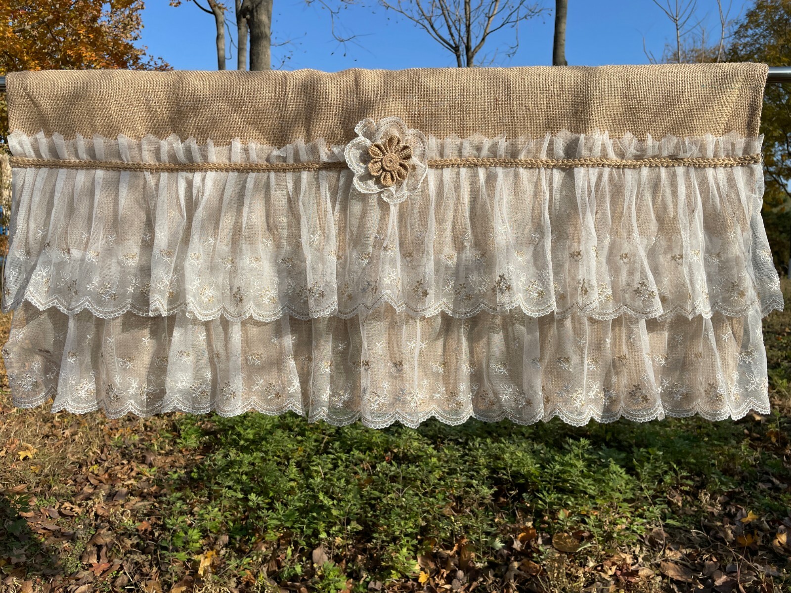High Quality Unique Kitchen Valance Burlap Kitchen Curtain window Treatment