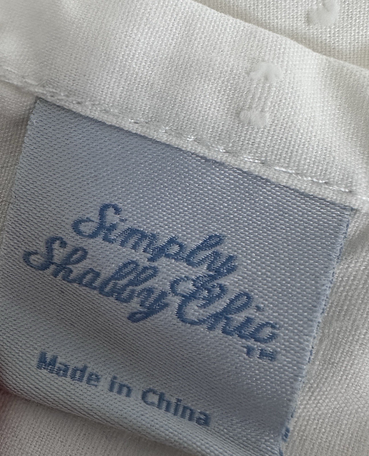 Pair Simply Shabby Chic White Textured Cotton Curtain Panels 44″x68″ Ruffles EUC