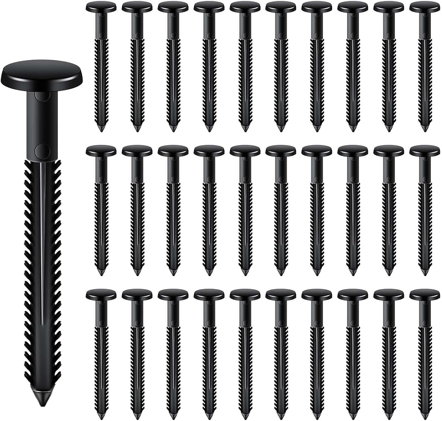 30Pcs 3 Inch Vinyl Shutter Fasteners, Black Window Shutter Panel Pegs Shutter Sc