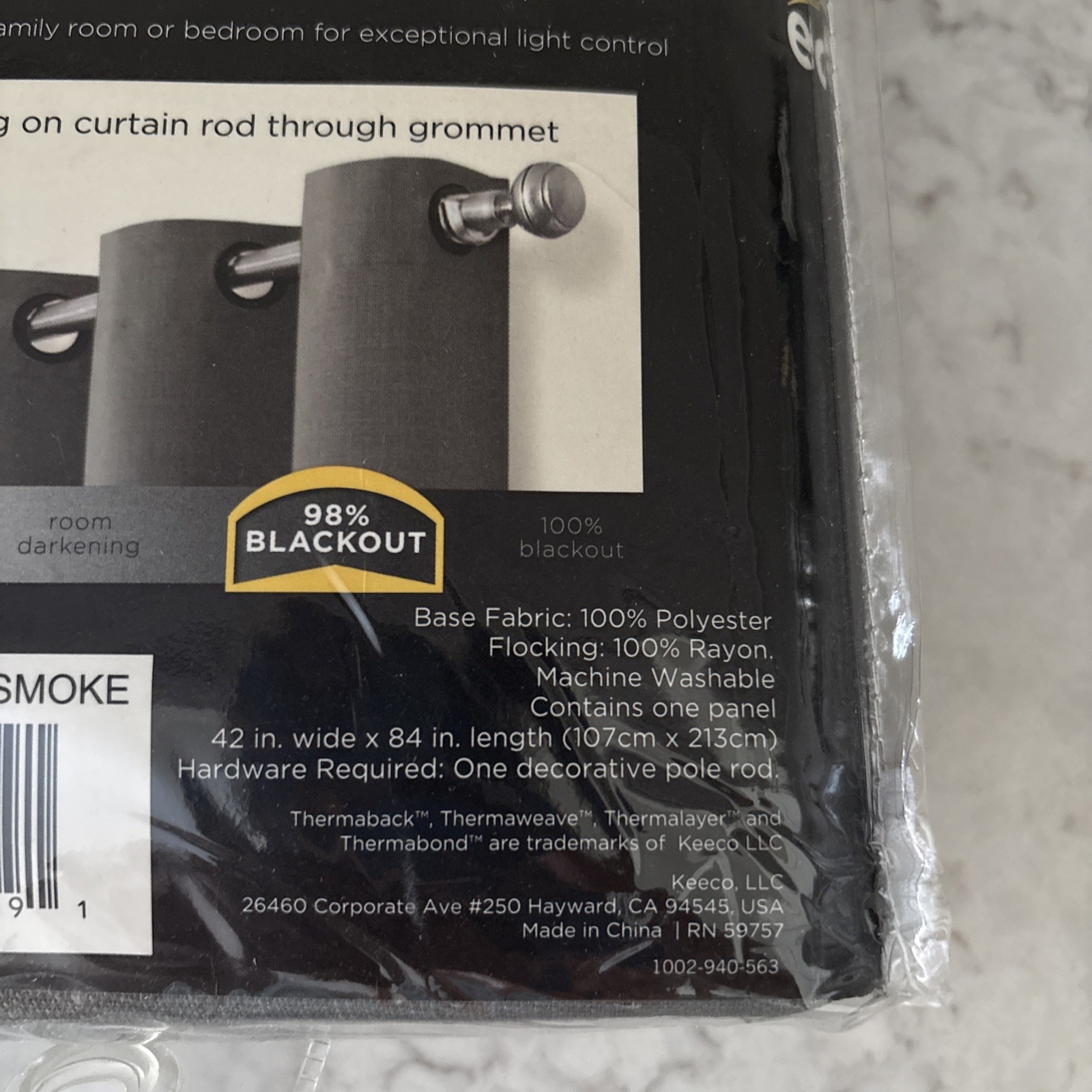 Eclipse Blackout Cohen Smoke Color Window Panel 42 x 84 New