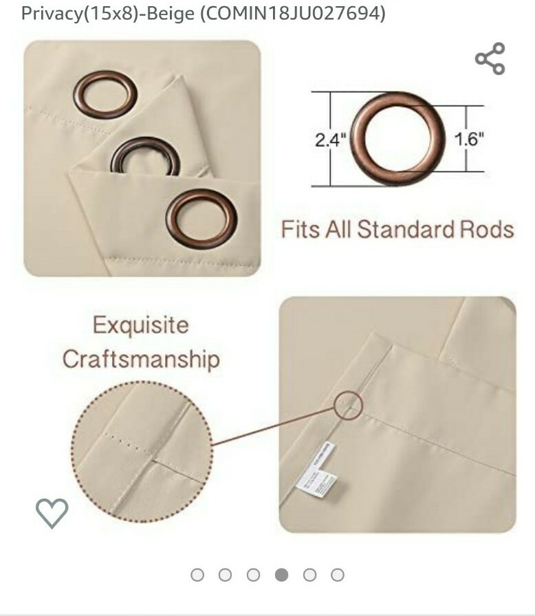 Rose Home Fashion Beige Privacy Curtain Room Divider 100w X 84 L