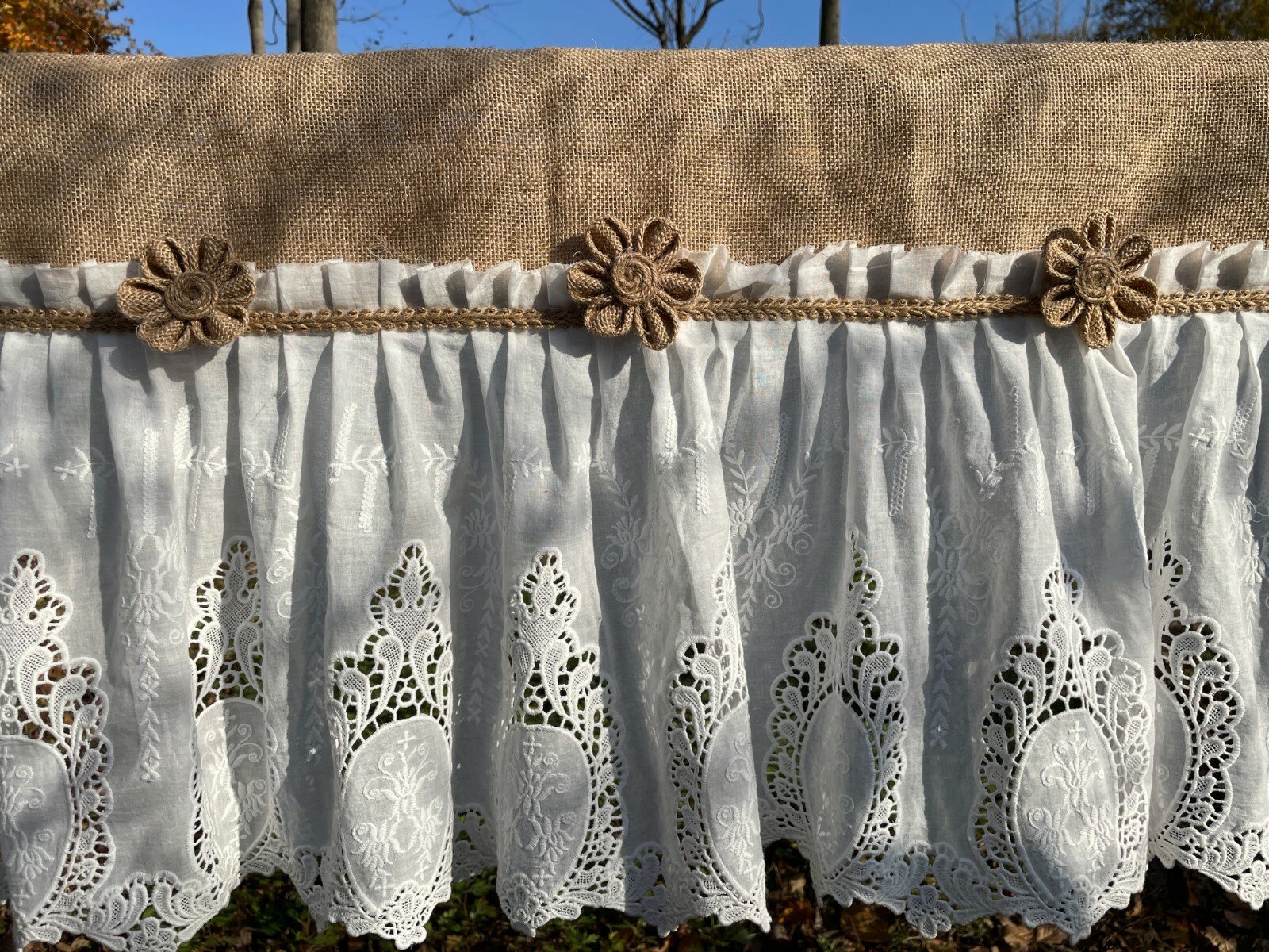 High Quality Unique Kitchen Valance Burlap Kitchen Curtain window Treatment