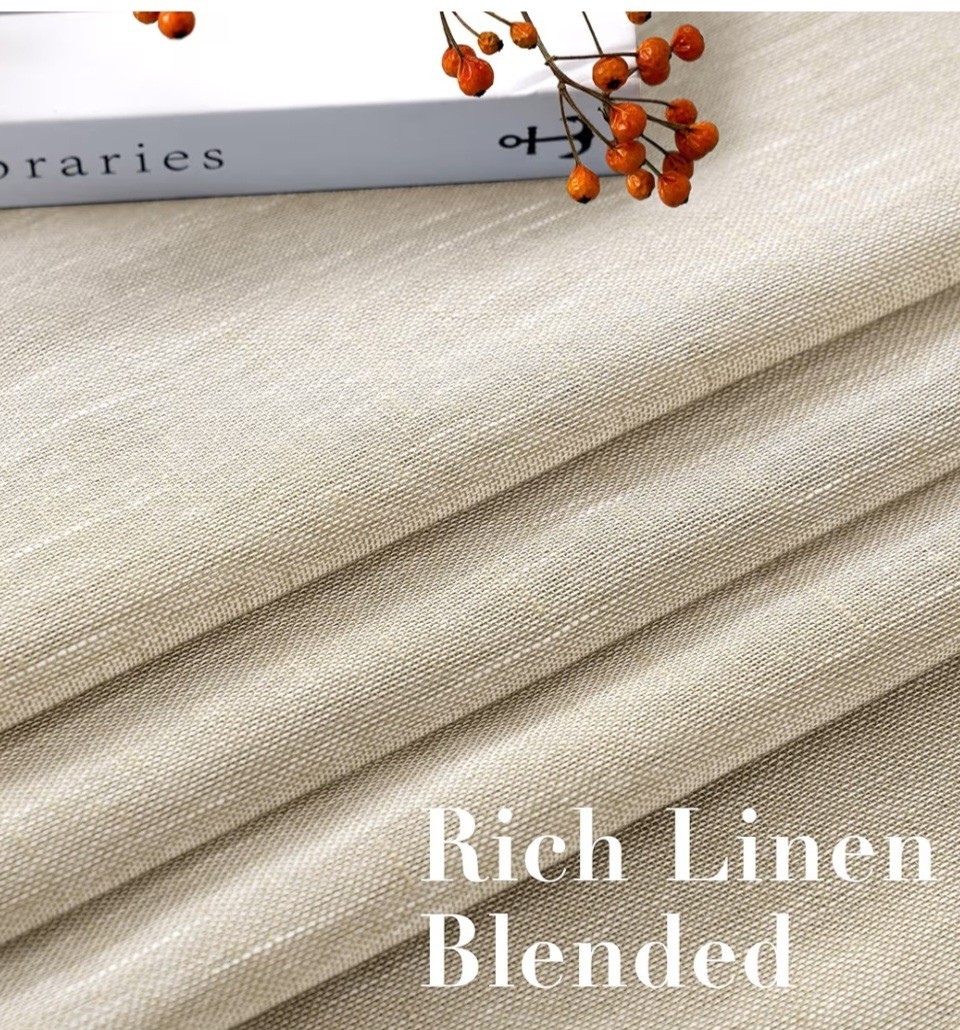 H. Versailtex Linen Light Filtering Sheer Curtains 52×84 Grommet Top Set Of 2