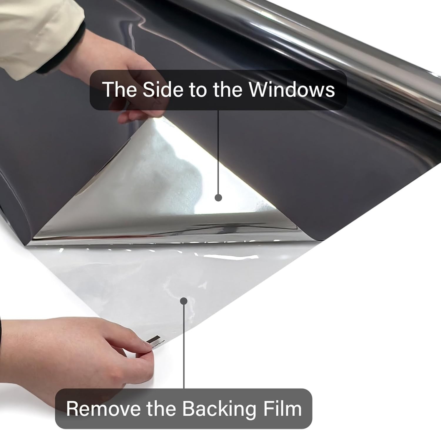 Daytime Privacy Window Film: 17.5×78.7 Inch Mirror Tint with Installation Tools