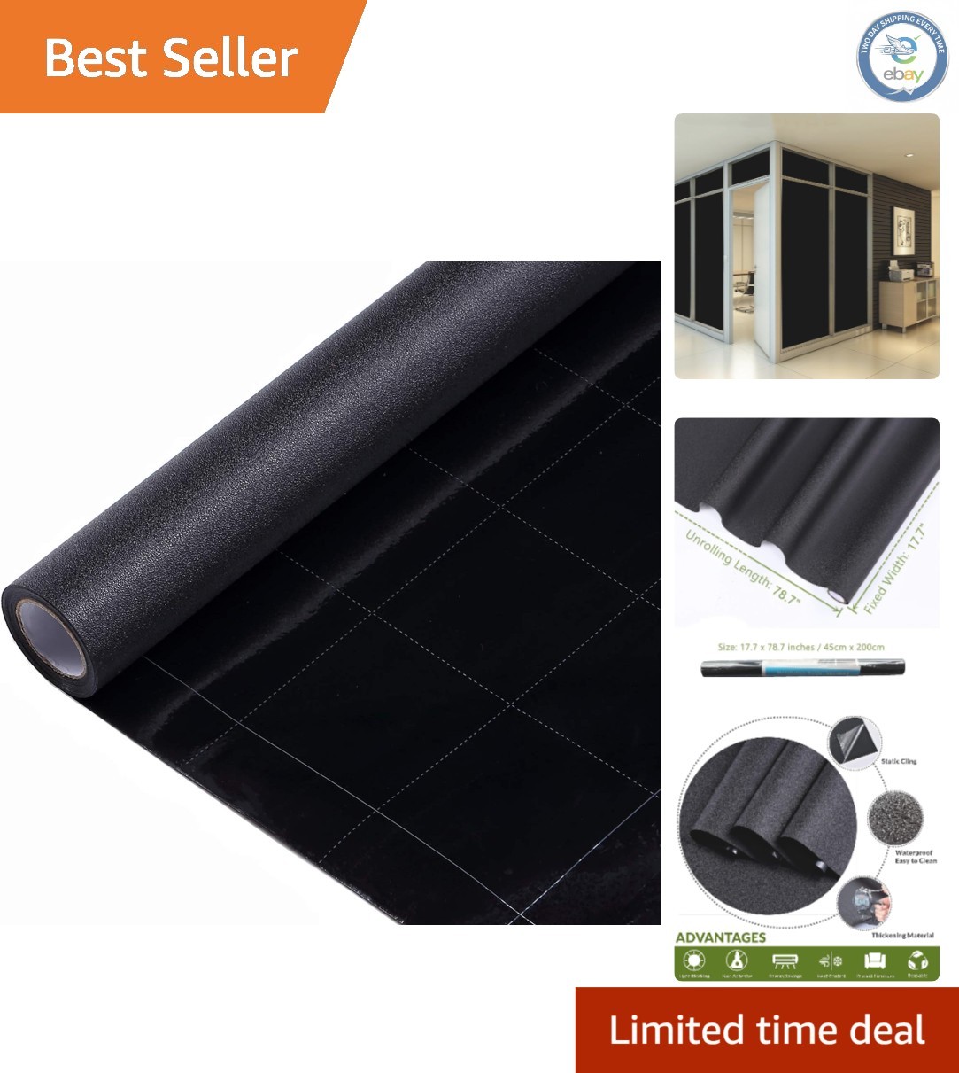 Reusable Black Window Cover – 17.7 x 78.7 in. Static Cling for Custom Designs
