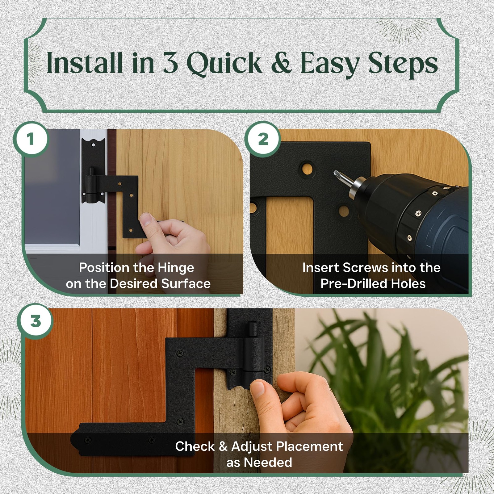 Renovators Supply Manufacturing Shutter Lift Off Pintle Hinges 6 1/2 in. Black W