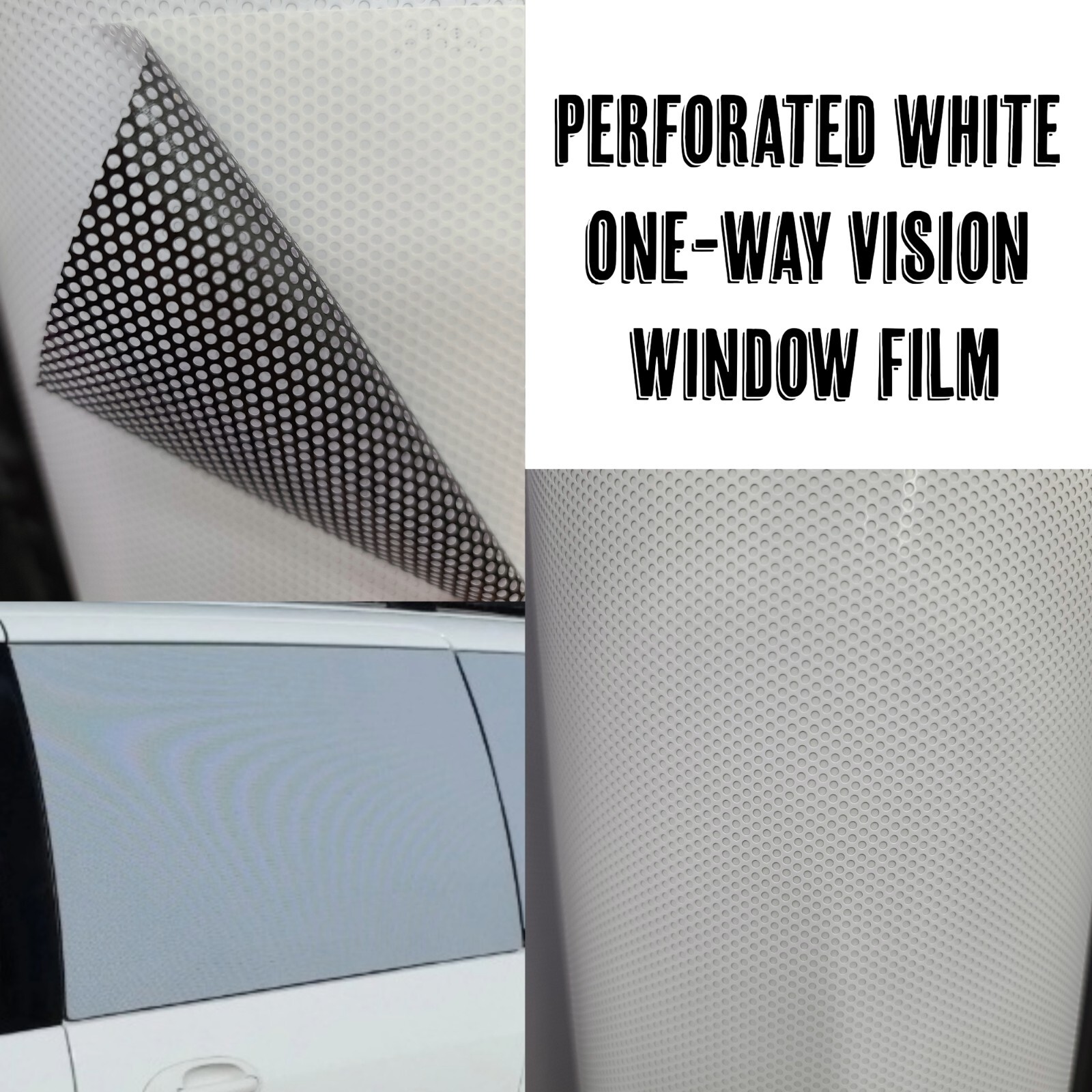 Perforated White One Way Vision Printed Media Window Vinyl Sticker Decal Film