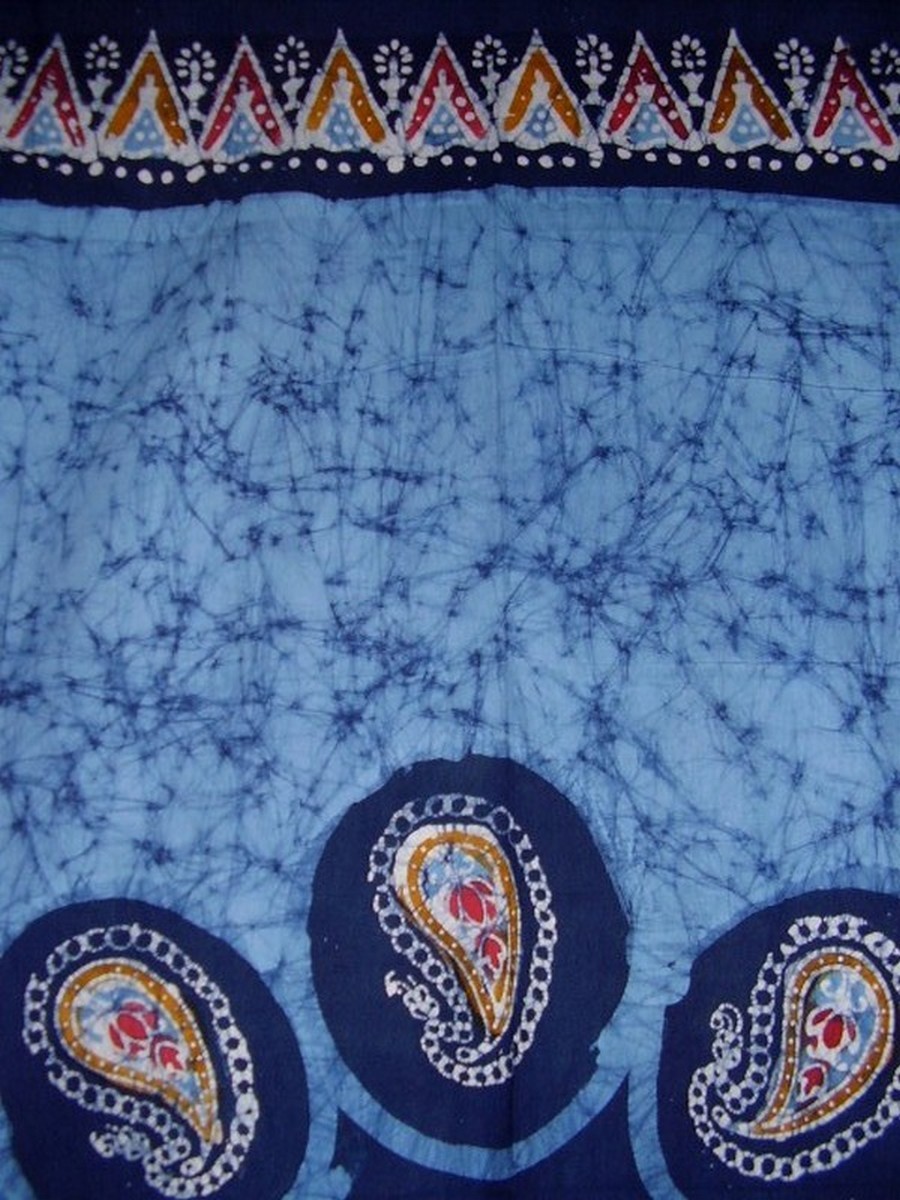 Batik Curtain Drape Panel Cotton 46″ x 88″ Blue