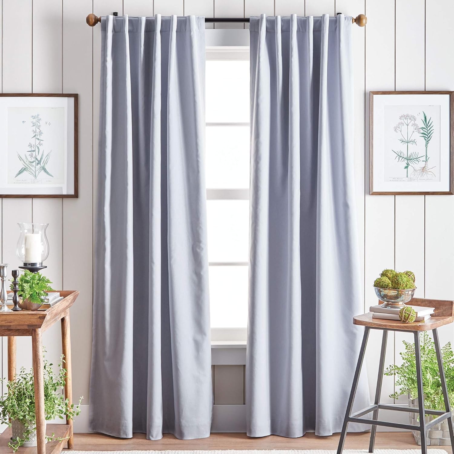 Lido Linen Blackout Foam Lined Rod Pocket/Back Tab Window Curtain Panel Pair,