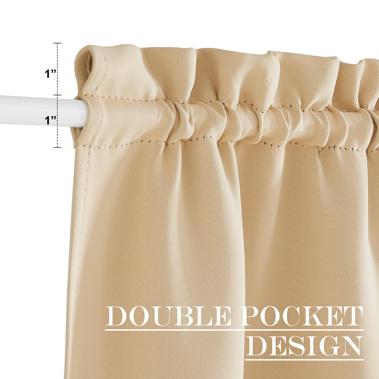 NICETOWN French Door Curtain 36″ W x 80″ L Biscotti Beige 1 Panel