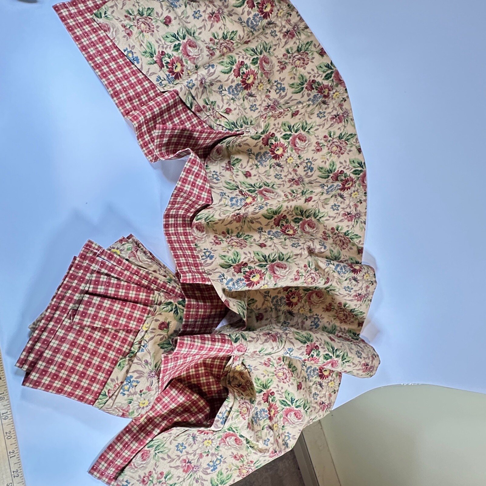 Set of 2 Double Layered Valances Fabric 56 x 15 inches 1.5 Inch Rod Pocket