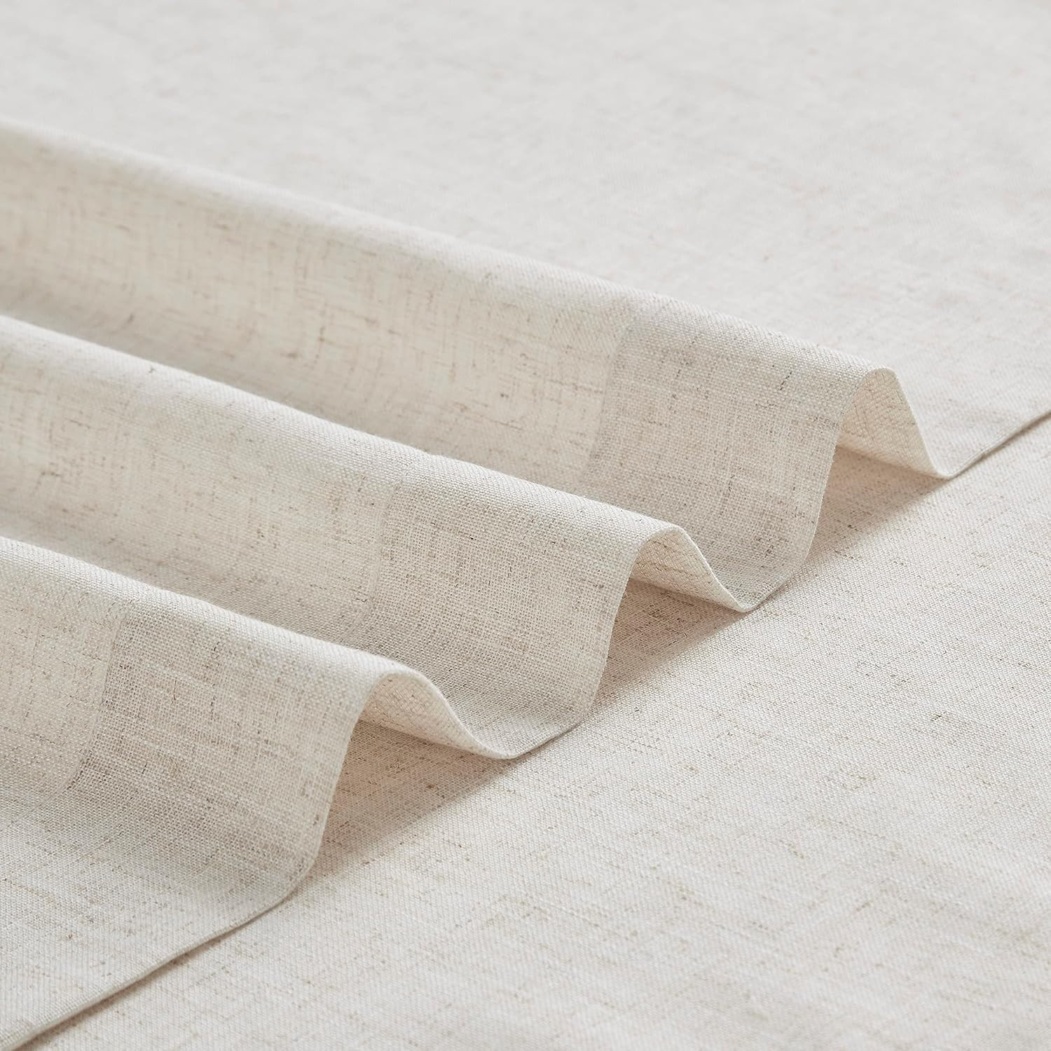 Textured Linen Semi-Sheer Pinch Pleat Curtains 60″x108″ for Living Room