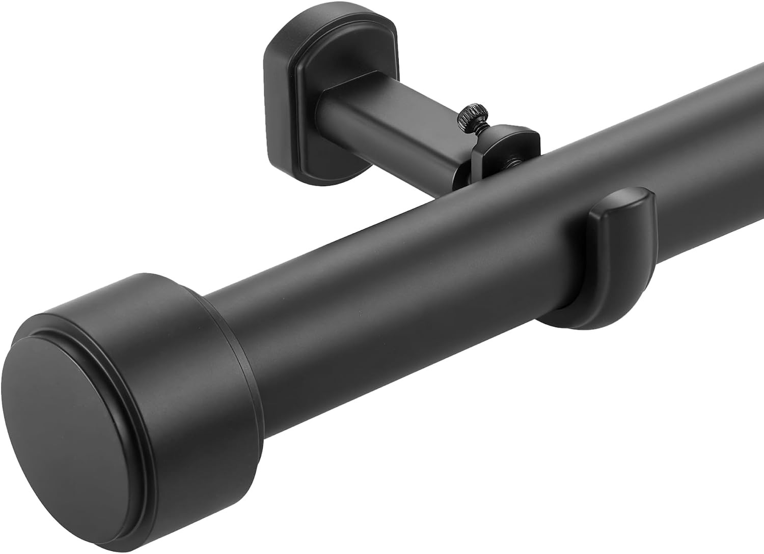 Heavy Duty Curtain Rod 1.25 Inch 36in Nonadjustable Black