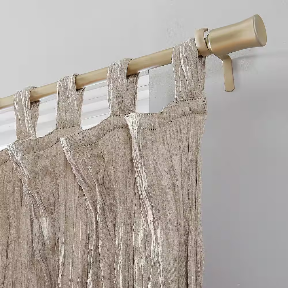 Odelia Distressed Velvet Stone Polyester 50 In. W X 84 In. L Tab Top Light Filte