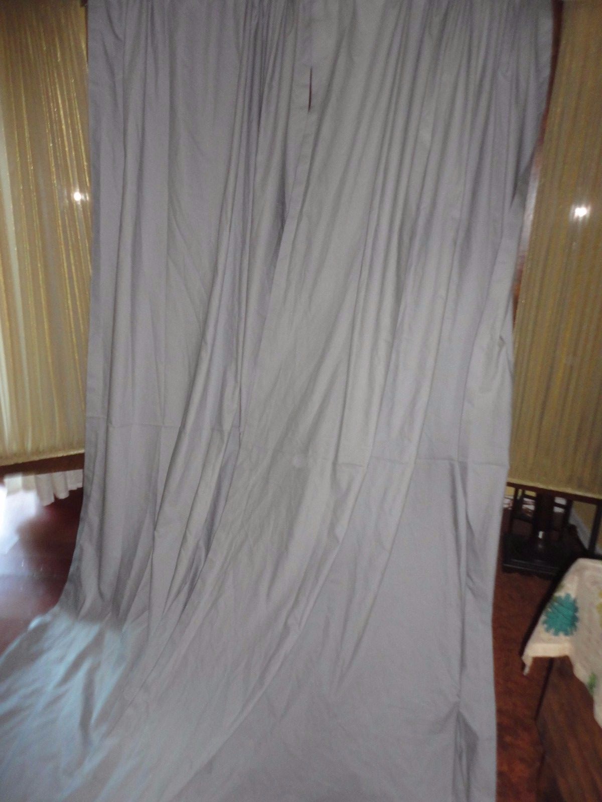 TOMMY HILFIGER LIGHT-MEDIUM GRAY (PAIR) UNLINED WINDOW PANELS 48 X 94