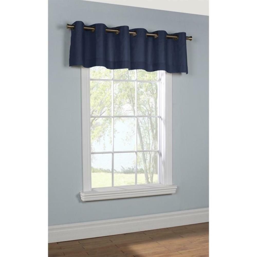 Tranquility Solid Texture Moonlight Blue One Grommet Top Valance 50 x 12″