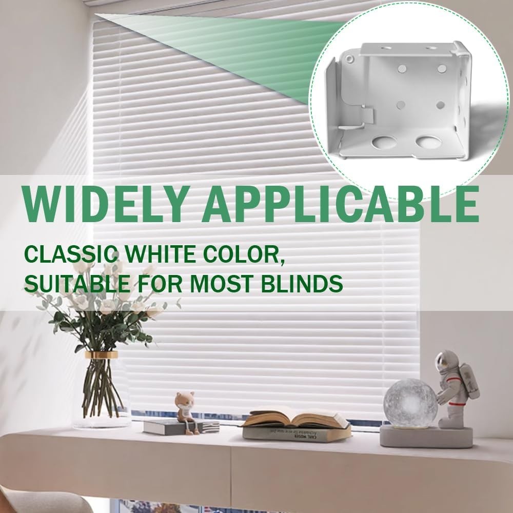 6PCS Mini Blind Brackets, Metal Window 2-1/2×2-1/4inch, White