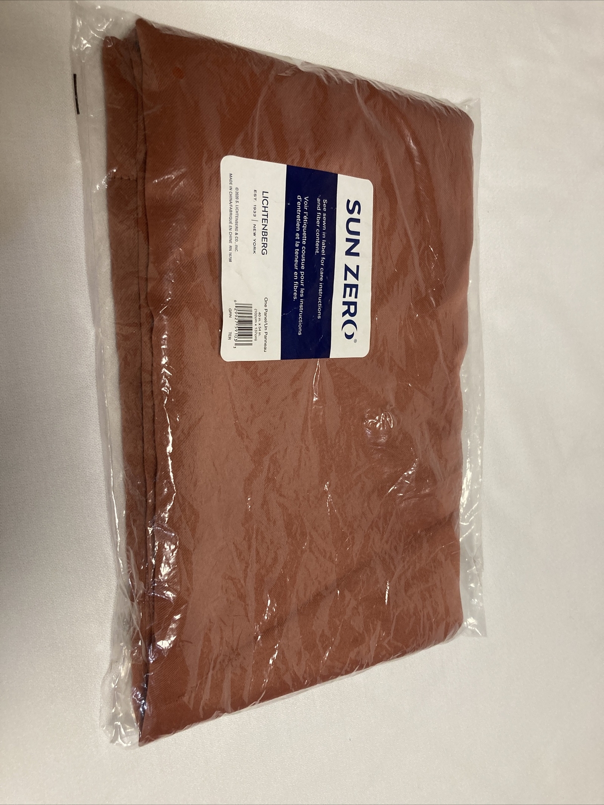 Sun zero 100% polyester panel 40” x 54” red brick color Terra-cotta Curtain