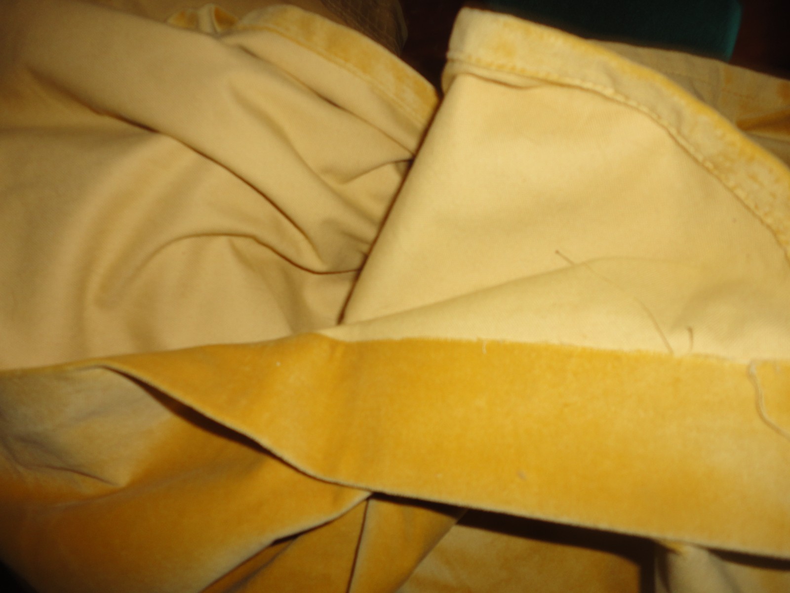 IKEA SANELA SMOOTH GOLD MODERN VELVET (2) CURTAINS DRAPERY PANELS 55X83