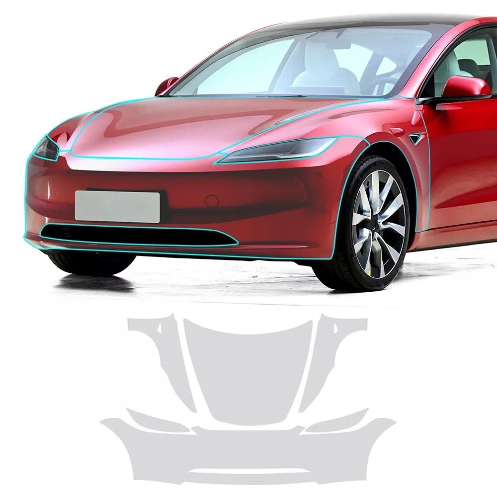 Tesla 3/Y/X/S 2016-2024 Pre-Cut Car Paint Protection Film Full Front Kit PPF TPU
