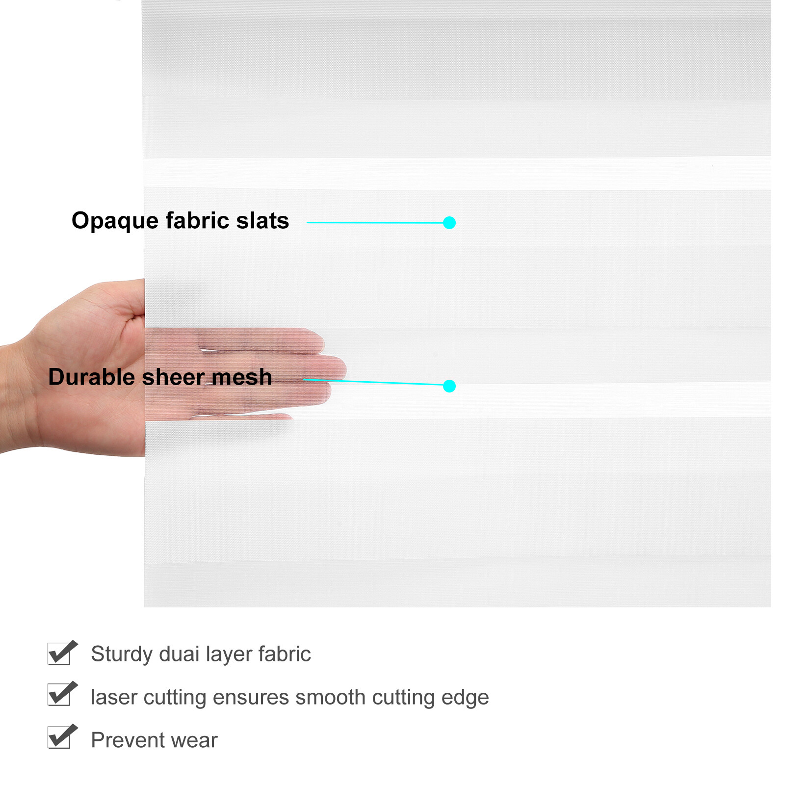 Motorized WIFI Roller Shade Light Filtering Zebra Blind Waterproof Window Blinds
