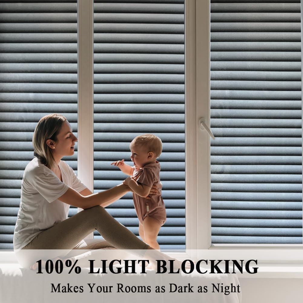 Blinds Blackout Room Darkening Window Film Privacy Anti UV Tint 17.5×78.7in |…