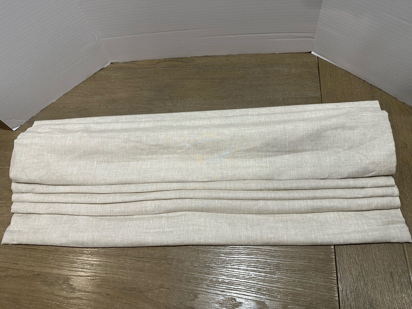 West Elm European Linen Roman Shade Natural Flax 32×64 Replacement Hardware