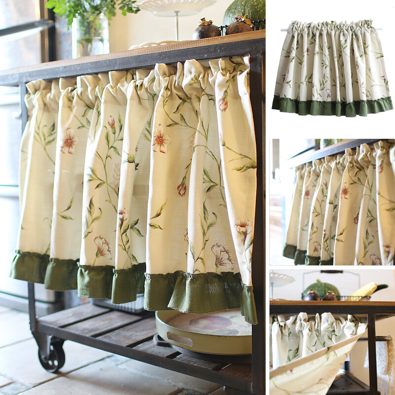 Small Half Curtain Short Curtain Kitchen Cabinet Door Window Shade Valance