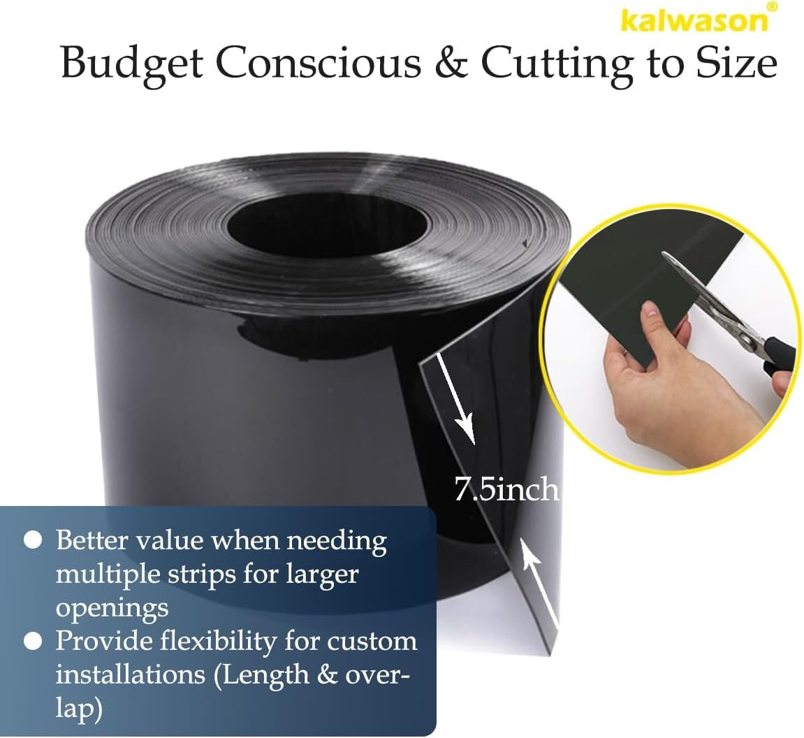 Plastic Strip Door Curtain Black – 148 Feet Scratch Guard PVC Curtain Vinyl Roll