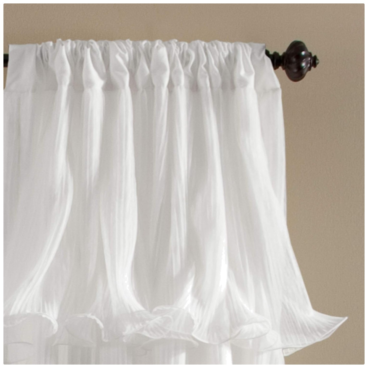 Shabby Chic Sheer White Curtain – Bedroom Living Room Decor