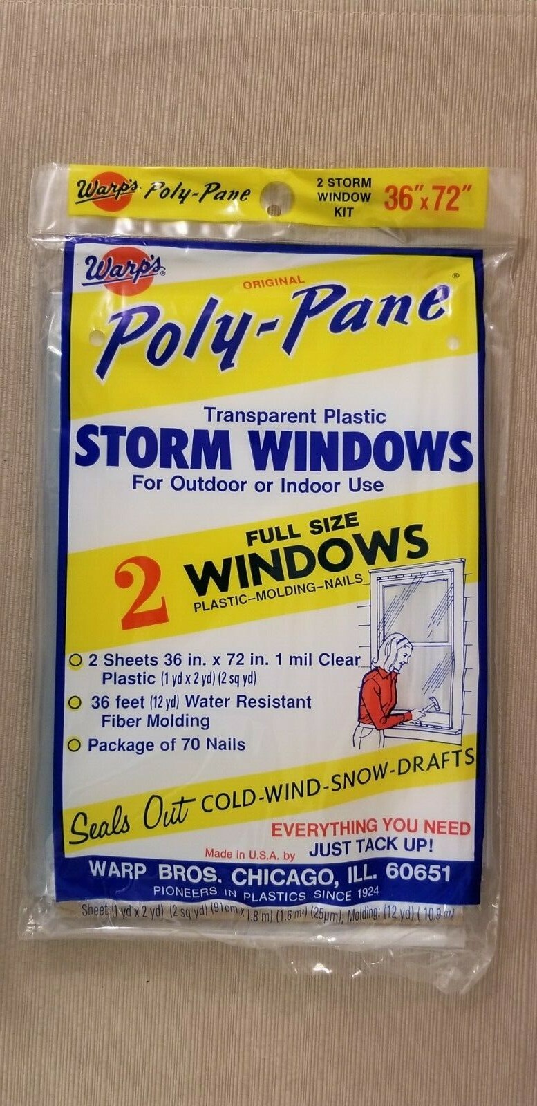 Warp’s 2 Piece 3’x6′ Storm Window Transparent Plastic Film Water Resistant Kit