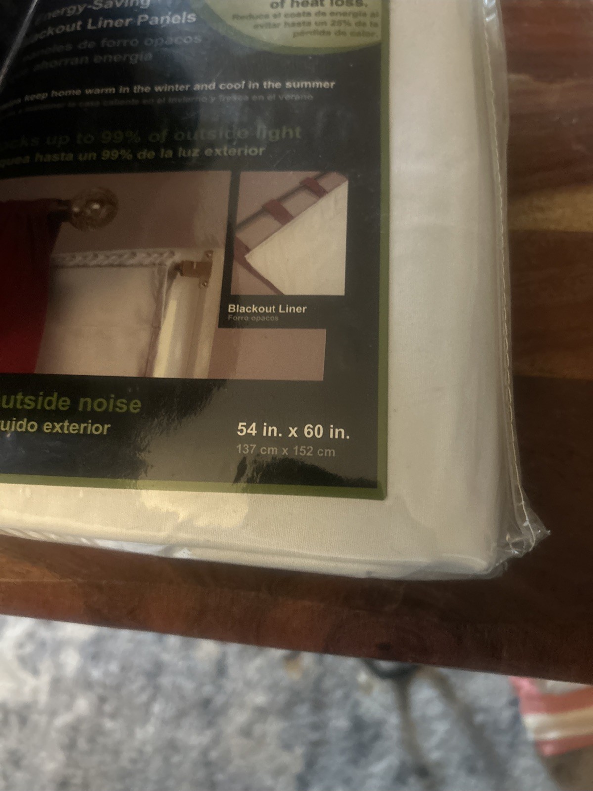 Two (2) Style Selections Energy-Saving Blackout Liner Panels 54×60 Inch White