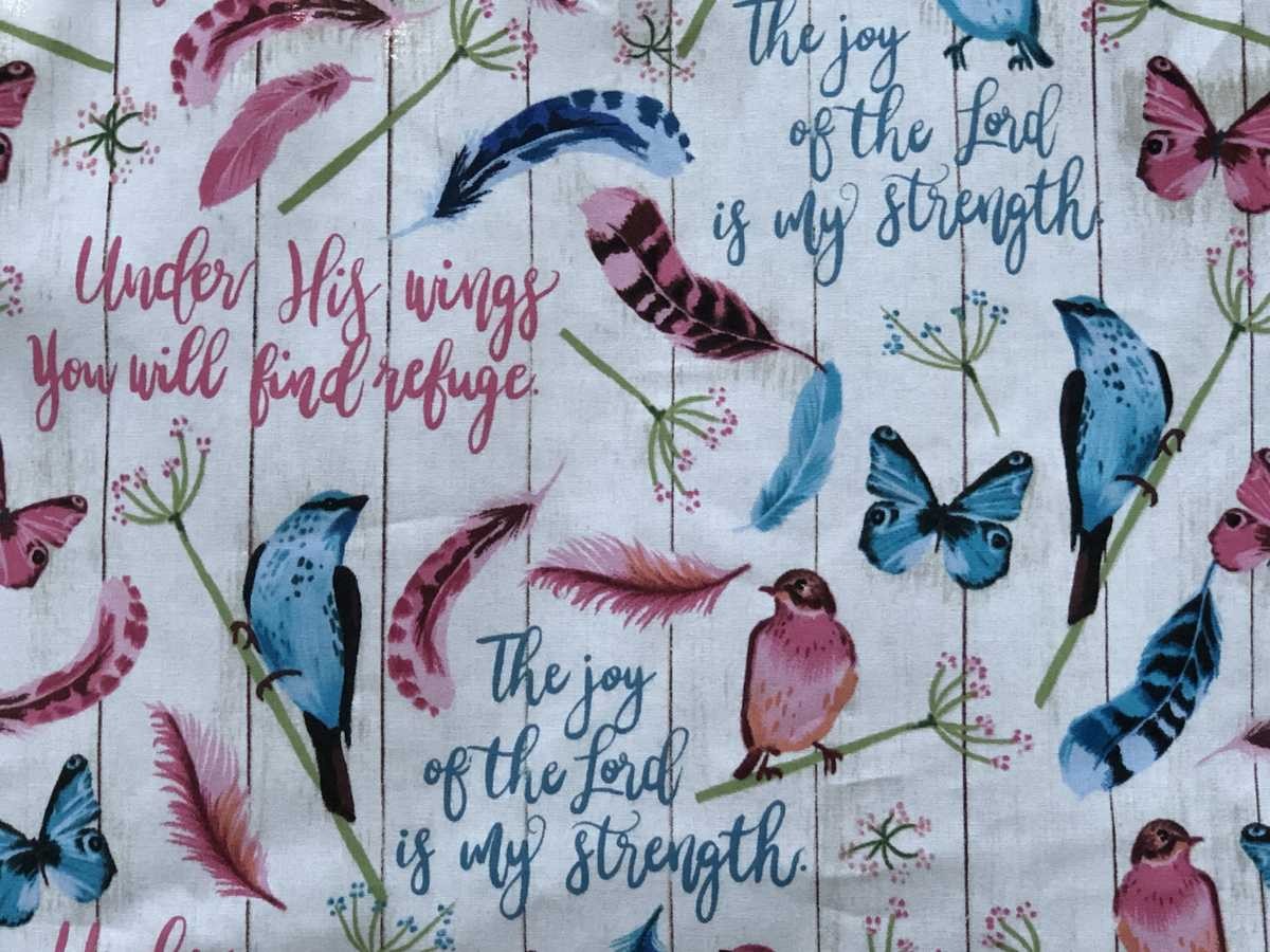 Christian Valance – Faith Scripture Butterfly Floral Print – Bible Verse