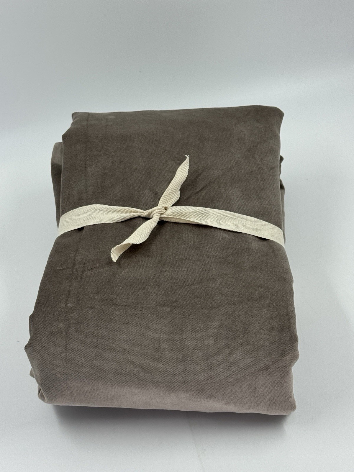 New West Elm Cotton Velvet Blackout Curtain 48×84 Mocha, 1 Panel