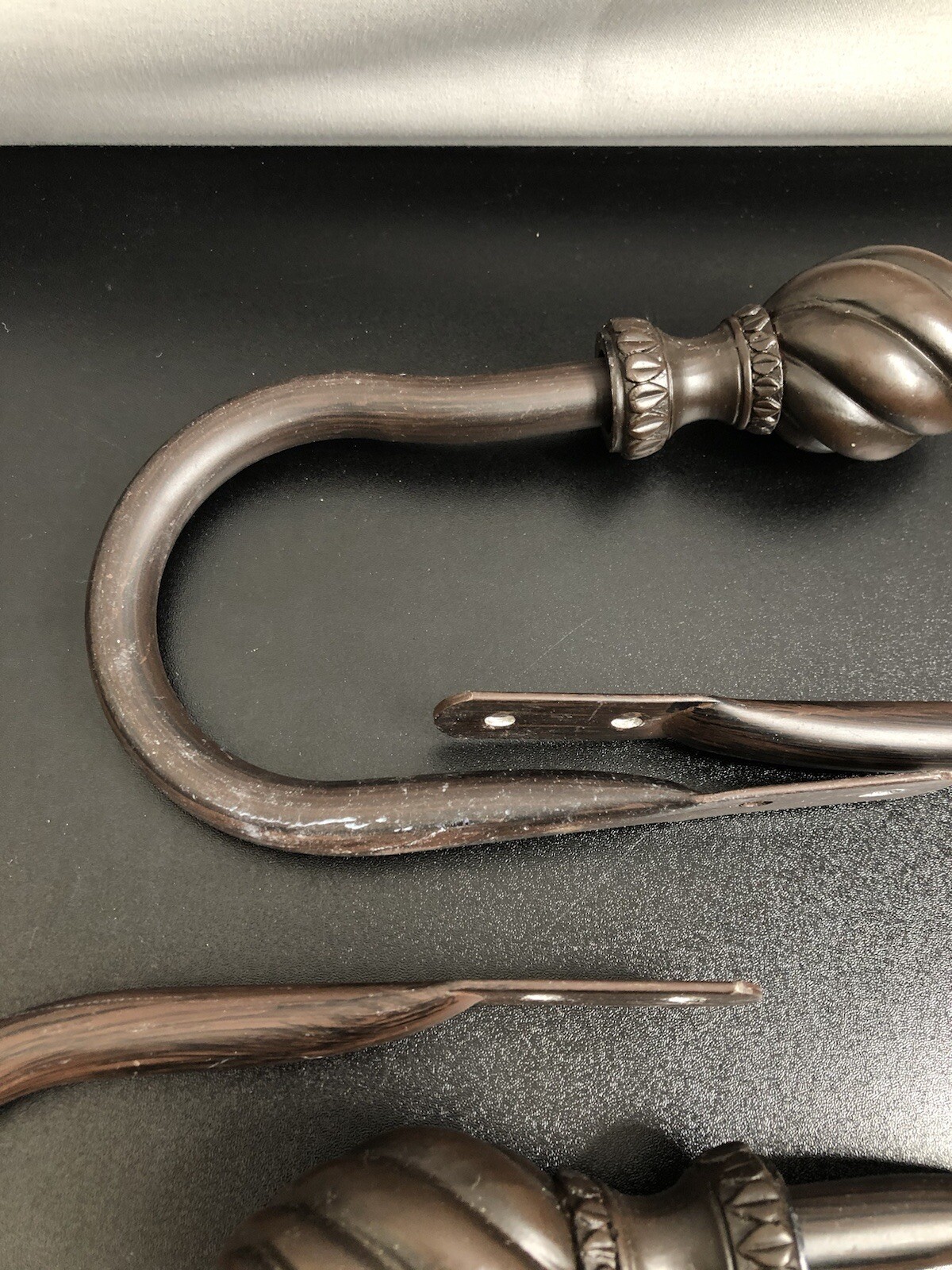 JCPenny Home Collection Scarf Holders/Holdbacks Walnut NEW & USED BUNDLE!