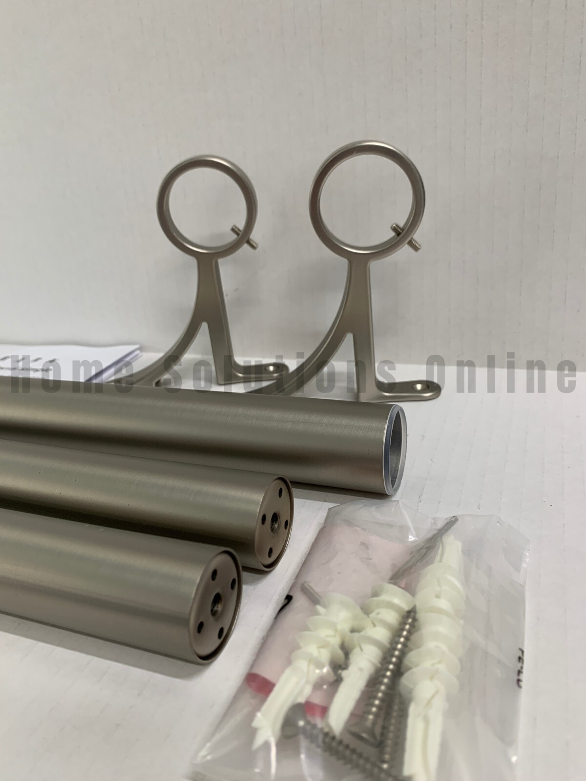 Pottery Barn Standard Curtain Rod & Wall Bracket Pewter 28″-48″ 1.25″ #1063