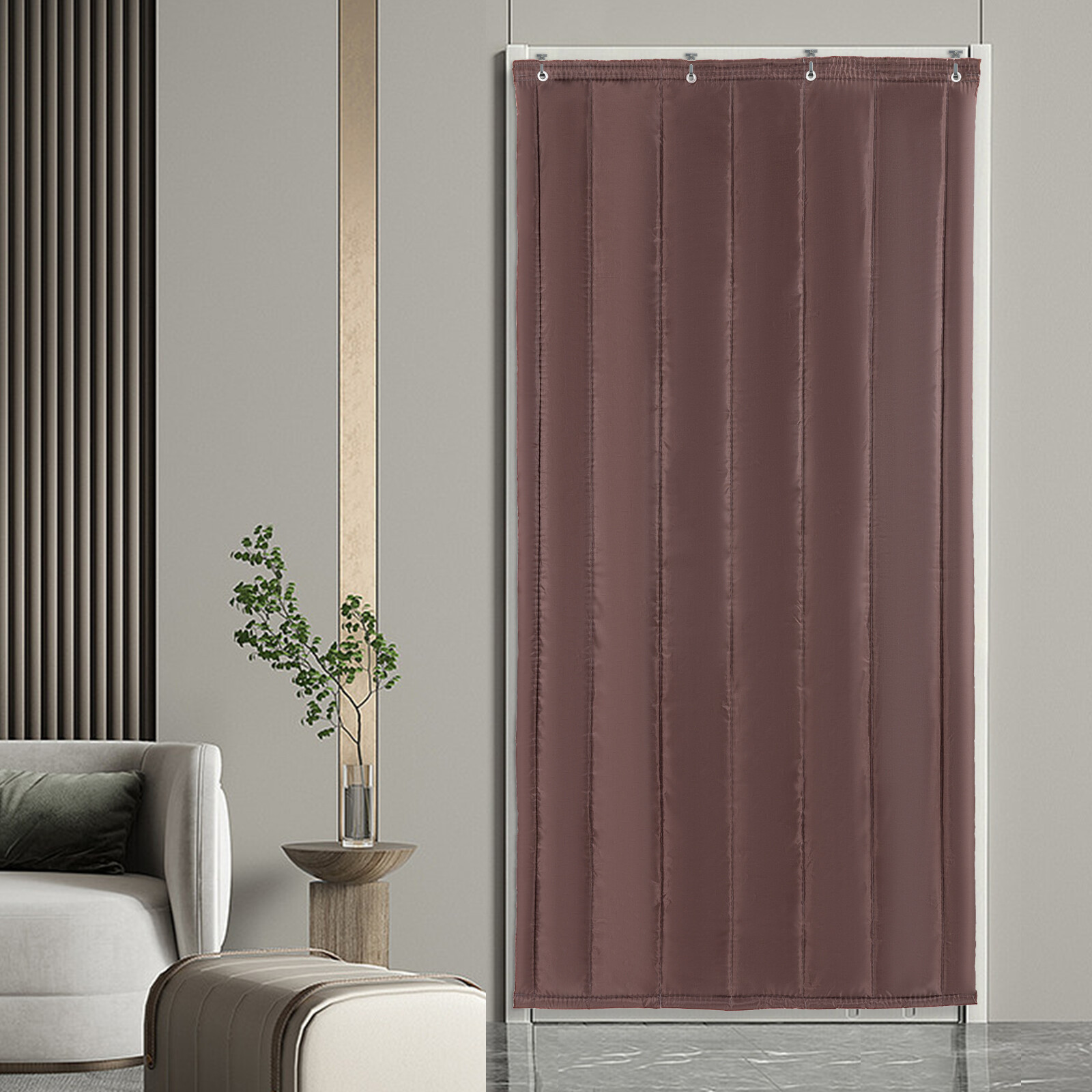 39.5*83in Thermal Insulated Door Curtain Rectangular Winter Doorway Cover Screen