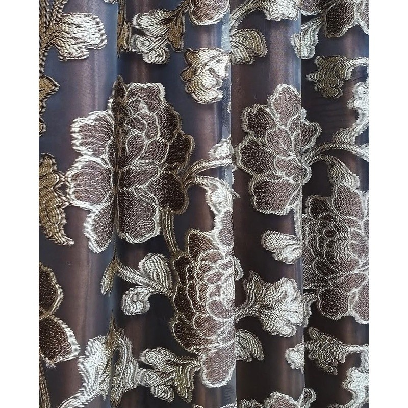 Double Layer Fancy Valance Floral Voile Curtain Light Filtering Privacy Decor US